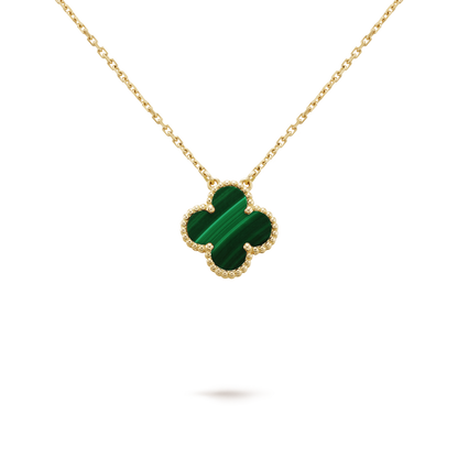 VINATGE ALHAMBRA GREEN MALACHITE PENDANT NECKLACE