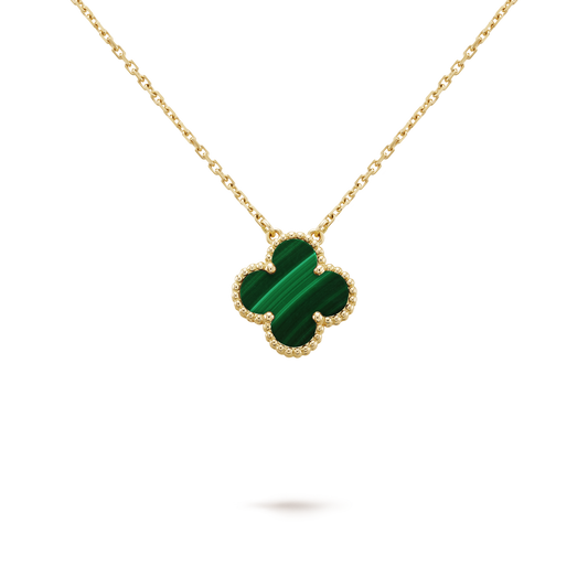 VINATGE ALHAMBRA GREEN MALACHITE PENDANT NECKLACE