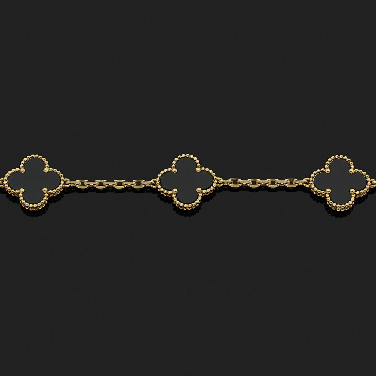 VAN CLEEF ALHAMBRA BLACK ONYX CURB CHAIN