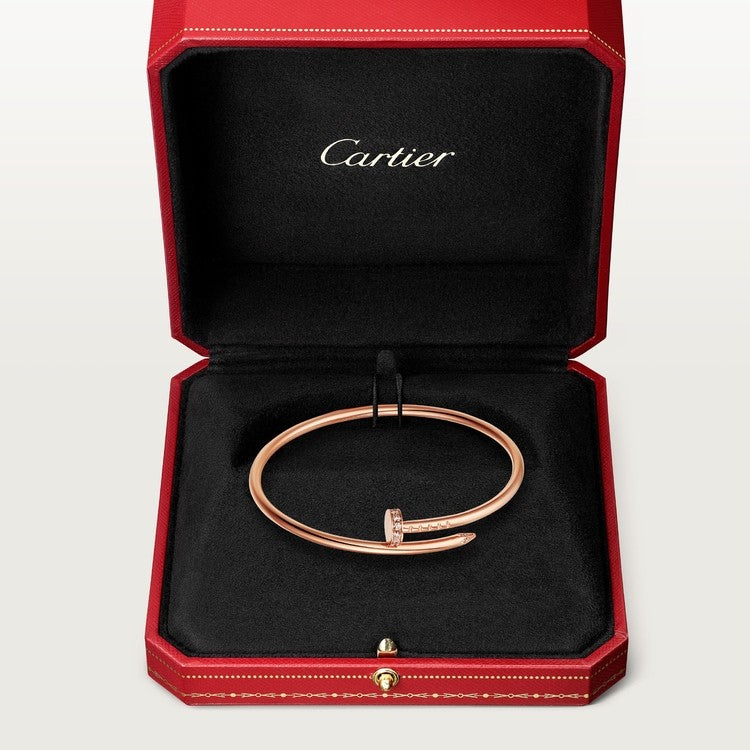 CARTIER JUSTE UN CLOU SMALL MODEL DIAMOND BRACELET IN ROSE GOLD