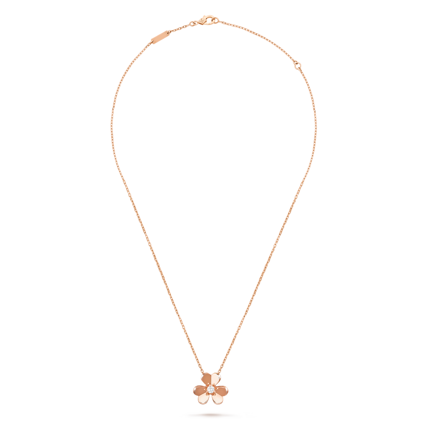 VAN CLEEF FRIVOLOUS PENDANT NECKLACE SMALL MODEL ROSE GOLD