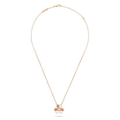 VAN CLEEF FRIVOLOUS PENDANT NECKLACE SMALL MODEL ROSE GOLD