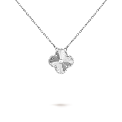VINTAGE ALHAMBRA WHITE GOLD PENDANT NECKLACE
