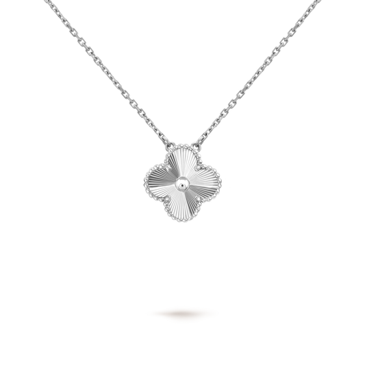 VINTAGE ALHAMBRA WHITE GOLD PENDANT NECKLACE