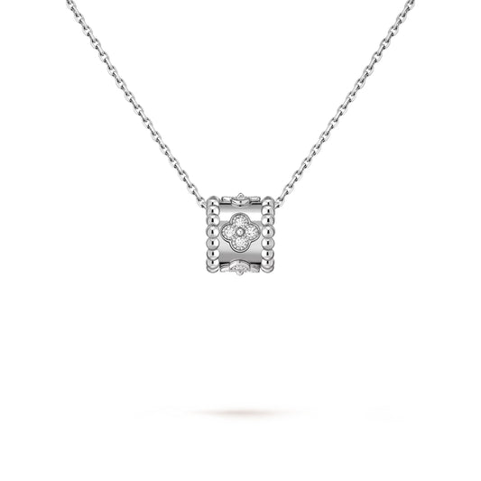 VAN CLEEF BEADED CLOVERS NECKLACE DURING WHITE GOLD