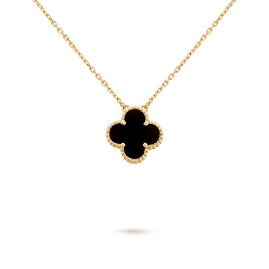 VINATGE ALHAMBRA BLACK ONYX PENDANT NECKLACE