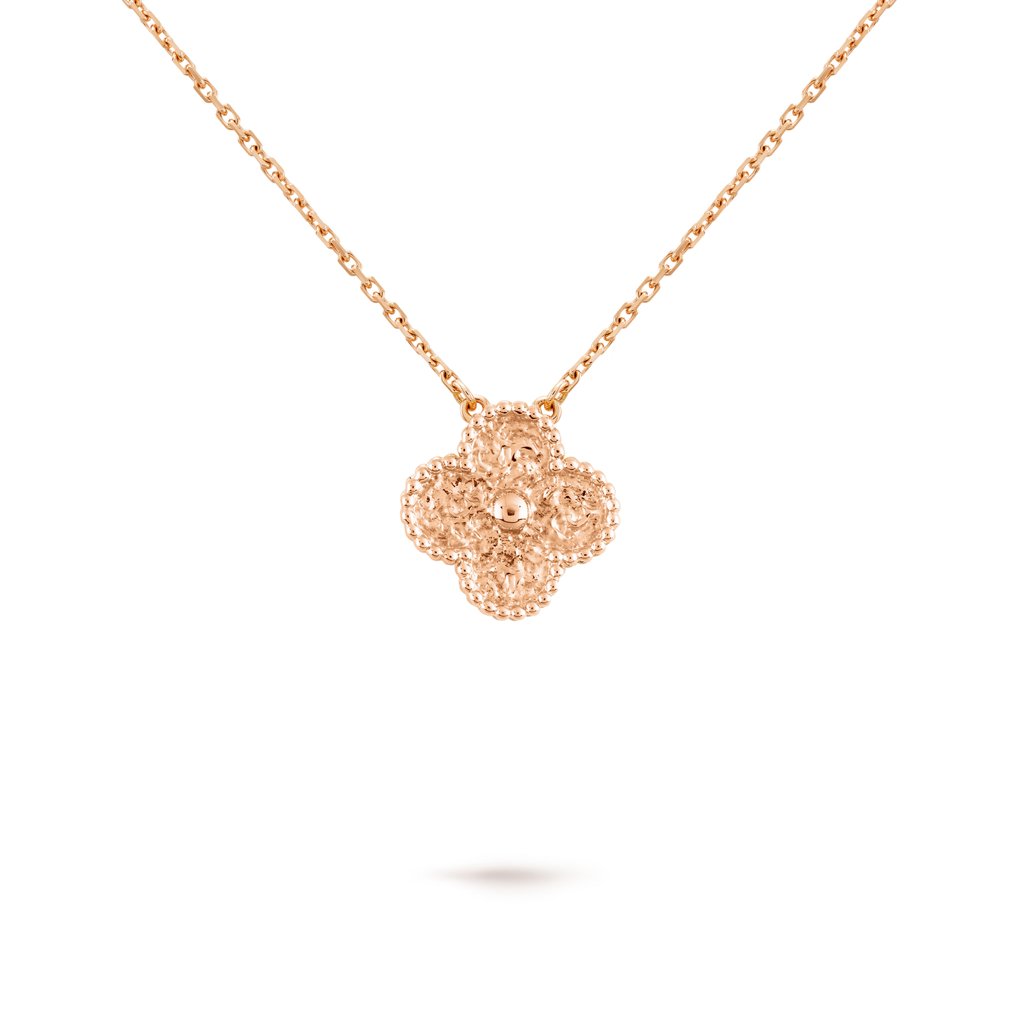 VAN CLEEF SWEET ALHAMBRA ROSE GOLD PENDANT NECKLACE