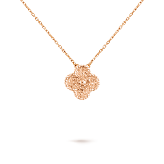 VAN CLEEF SWEET ALHAMBRA ROSE GOLD PENDANT NECKLACE