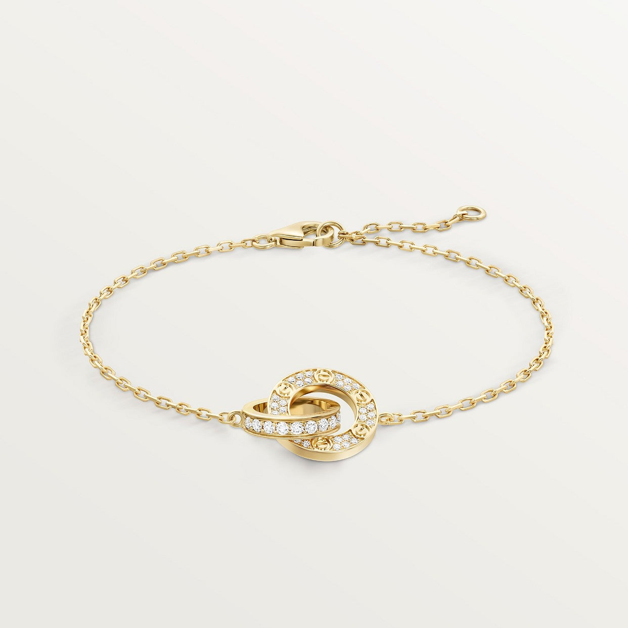 CARTIER LOVE SEMI PAVÉ GOLD CURB CHAIN