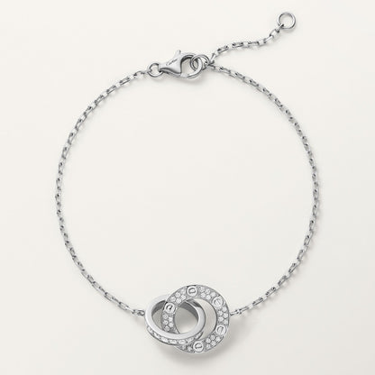 CARTIER LOVE SEMI PAVÉ WHITE GOLD CURB CHAIN
