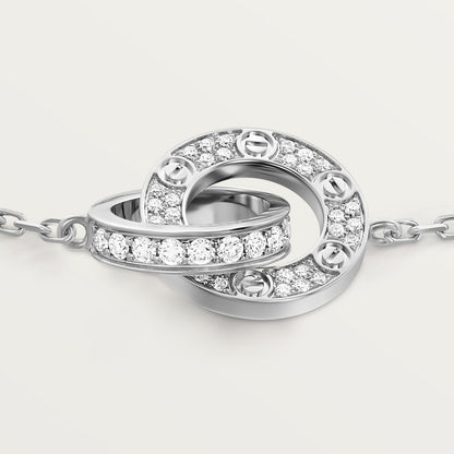 CARTIER LOVE SEMI PAVÉ WHITE GOLD CURB CHAIN