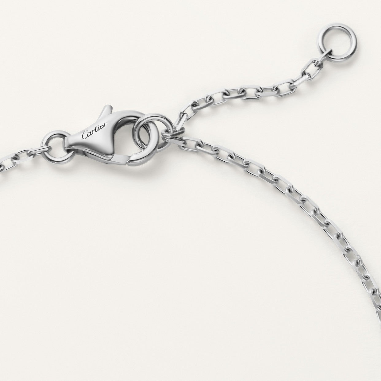 CARTIER LOVE SEMI PAVÉ WHITE GOLD CURB CHAIN