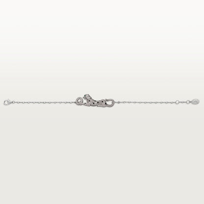 CARTIER PANTHER CURB CHAIN ON WHITE GOLD PAVÉ CHAIN