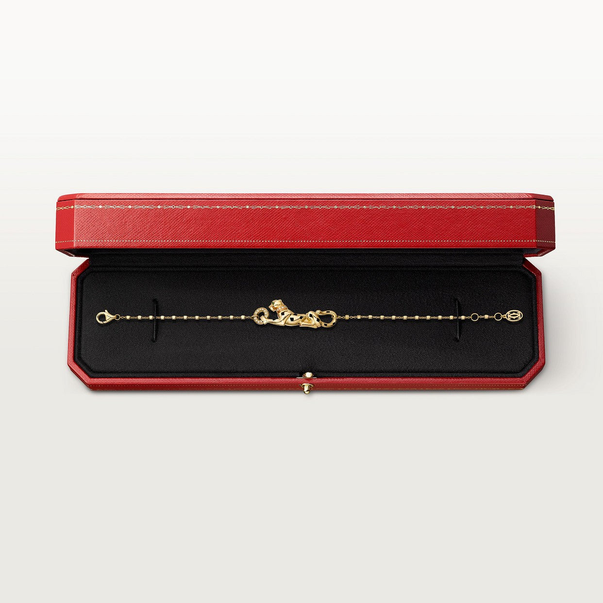 CARTIER PANTHER BRACELET ON DIAMOND-GOLD CHAIN