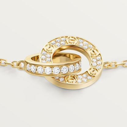 CARTIER LOVE SEMI PAVÉ GOLD CURB CHAIN