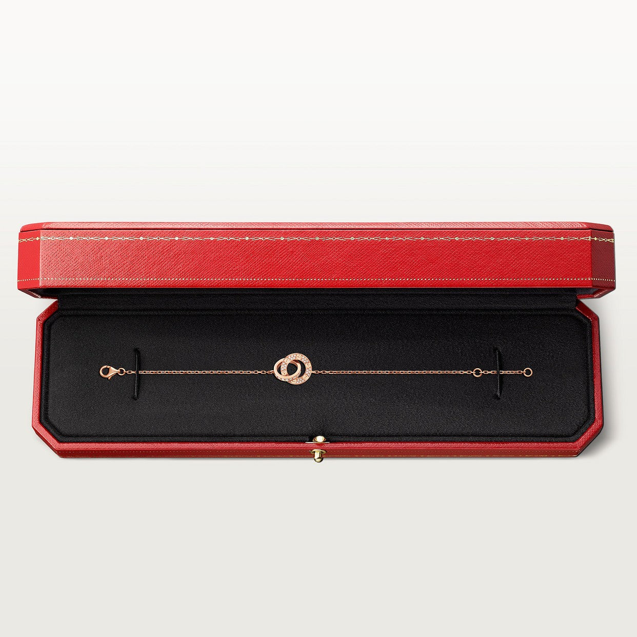 CARTIER LOVE SEMI PAVÉ-ROSE-GOLD CURB CHAIN