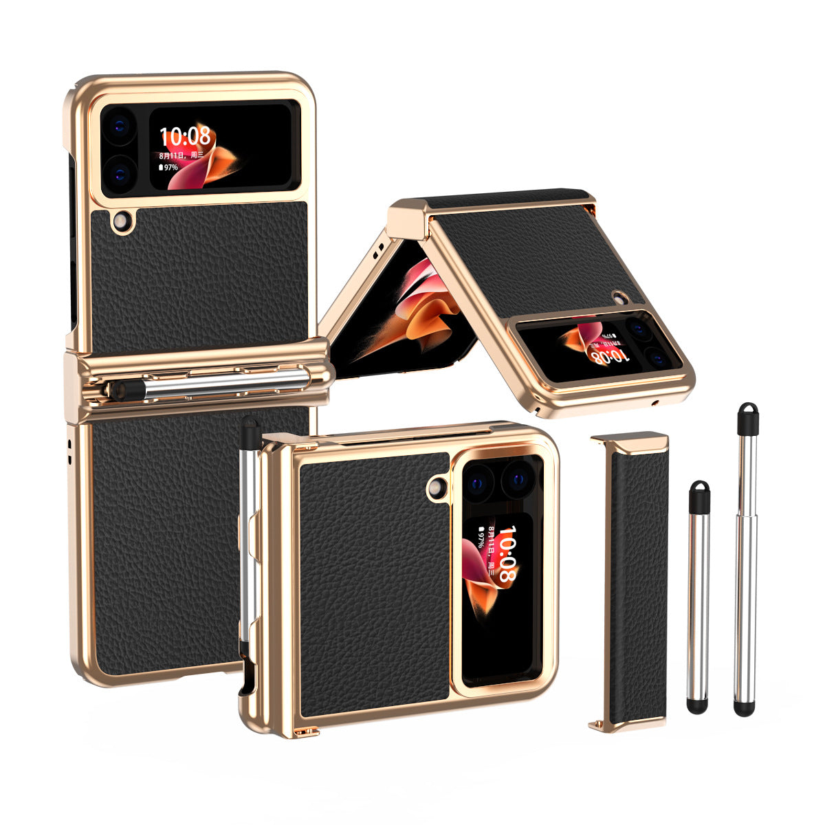 Luxury Leather Case (Pen Slot) - Z Flip 3 & 4 - casetiphone