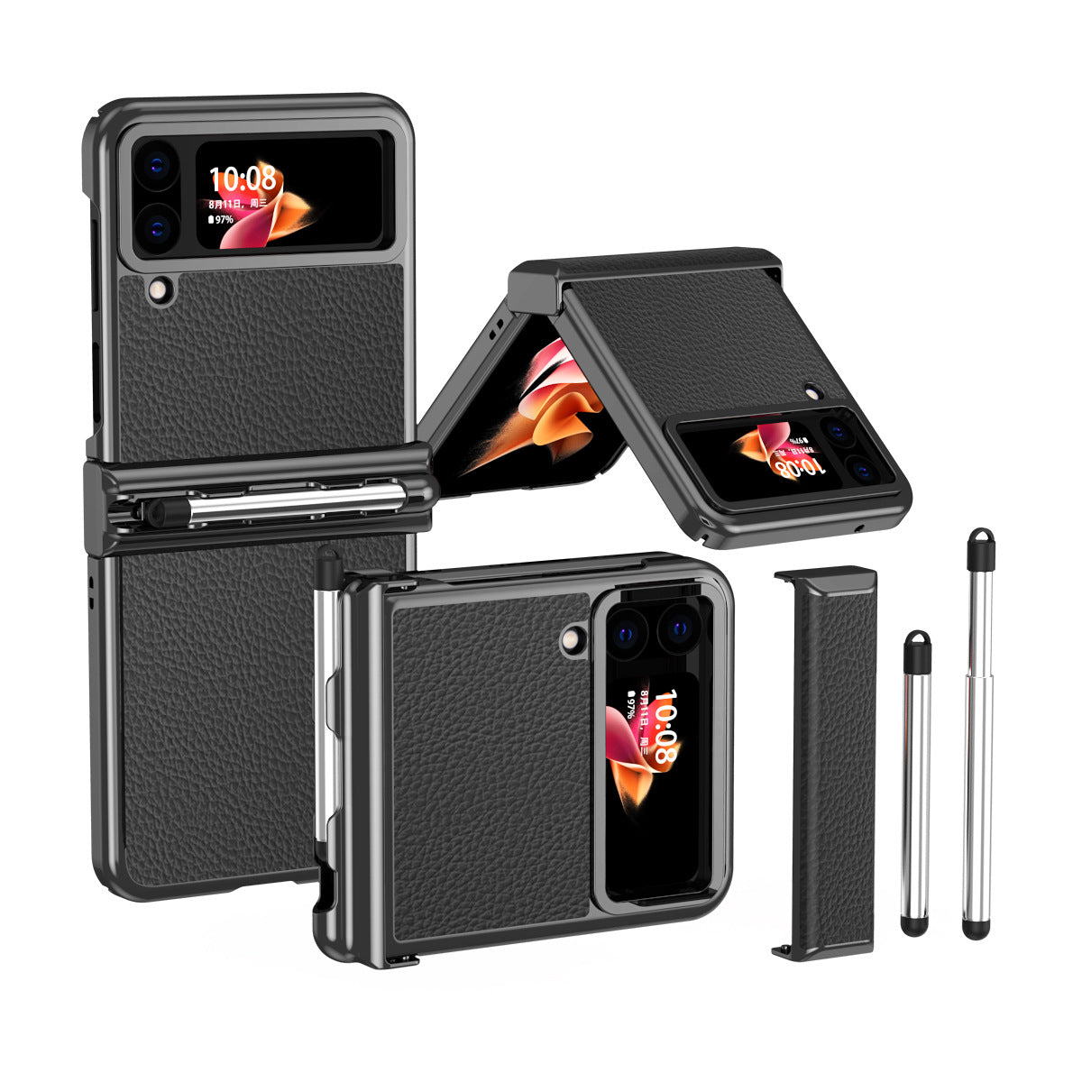 Luxury Leather Case (Pen Slot) - Z Flip 3 & 4 - casetiphone