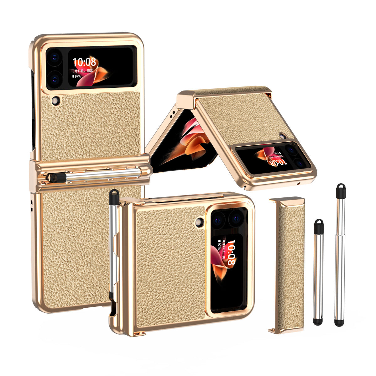 Luxury Leather Case (Pen Slot) - Z Flip 3 & 4 - casetiphone