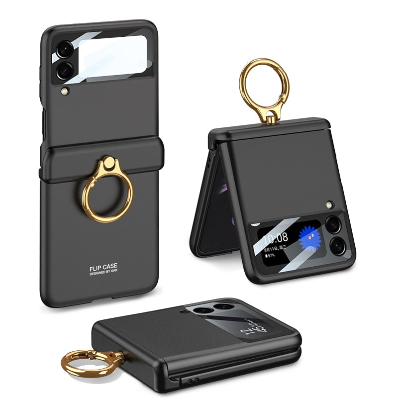 Armor Case with Ring Bracket Stand for Samsung Galaxy Z Flip 4 (Magnetic Hinge Cover) - casetiphone