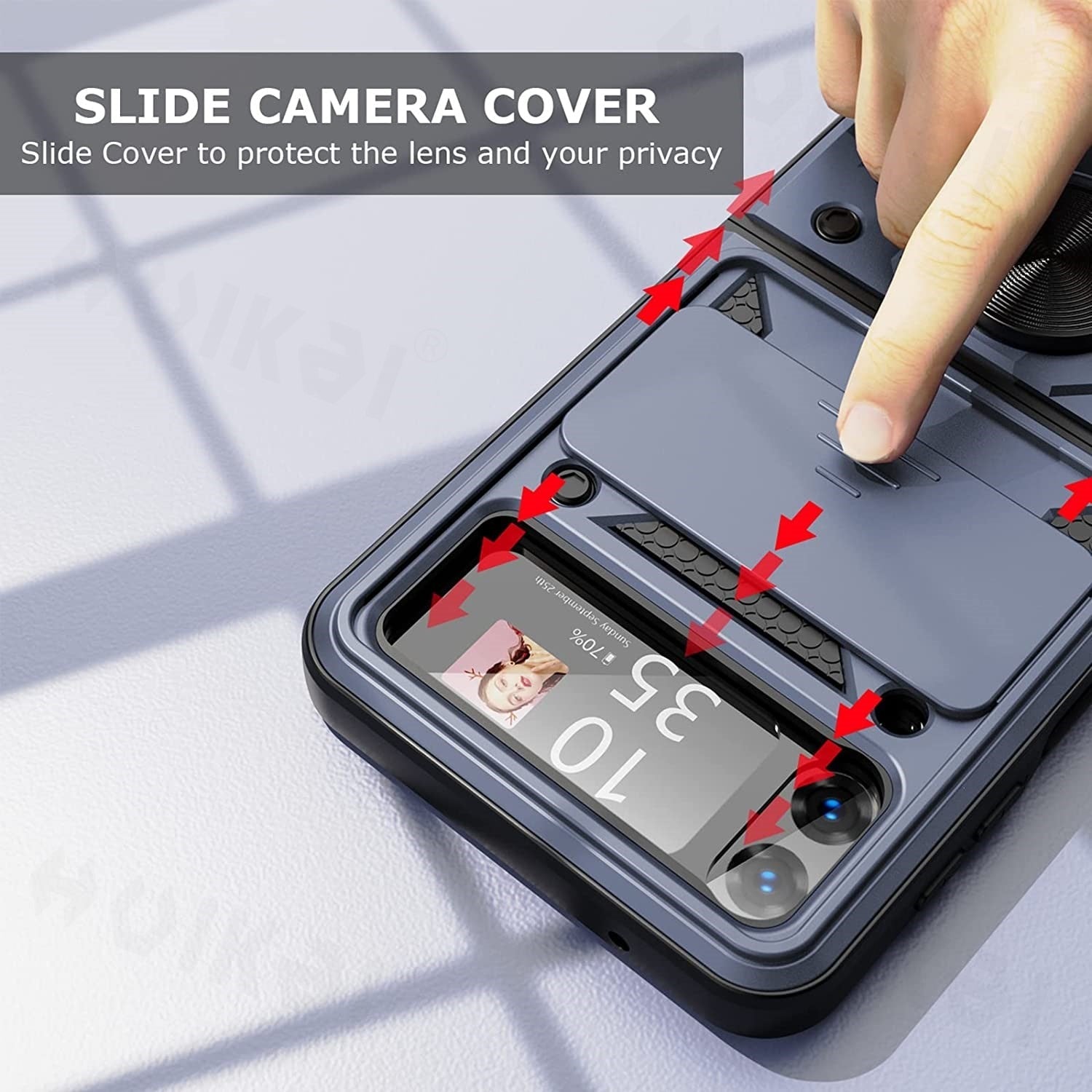 Magnetic Shockproof Case with Camera Cover For Samsung Galaxy Z Flip 4 - casetiphone