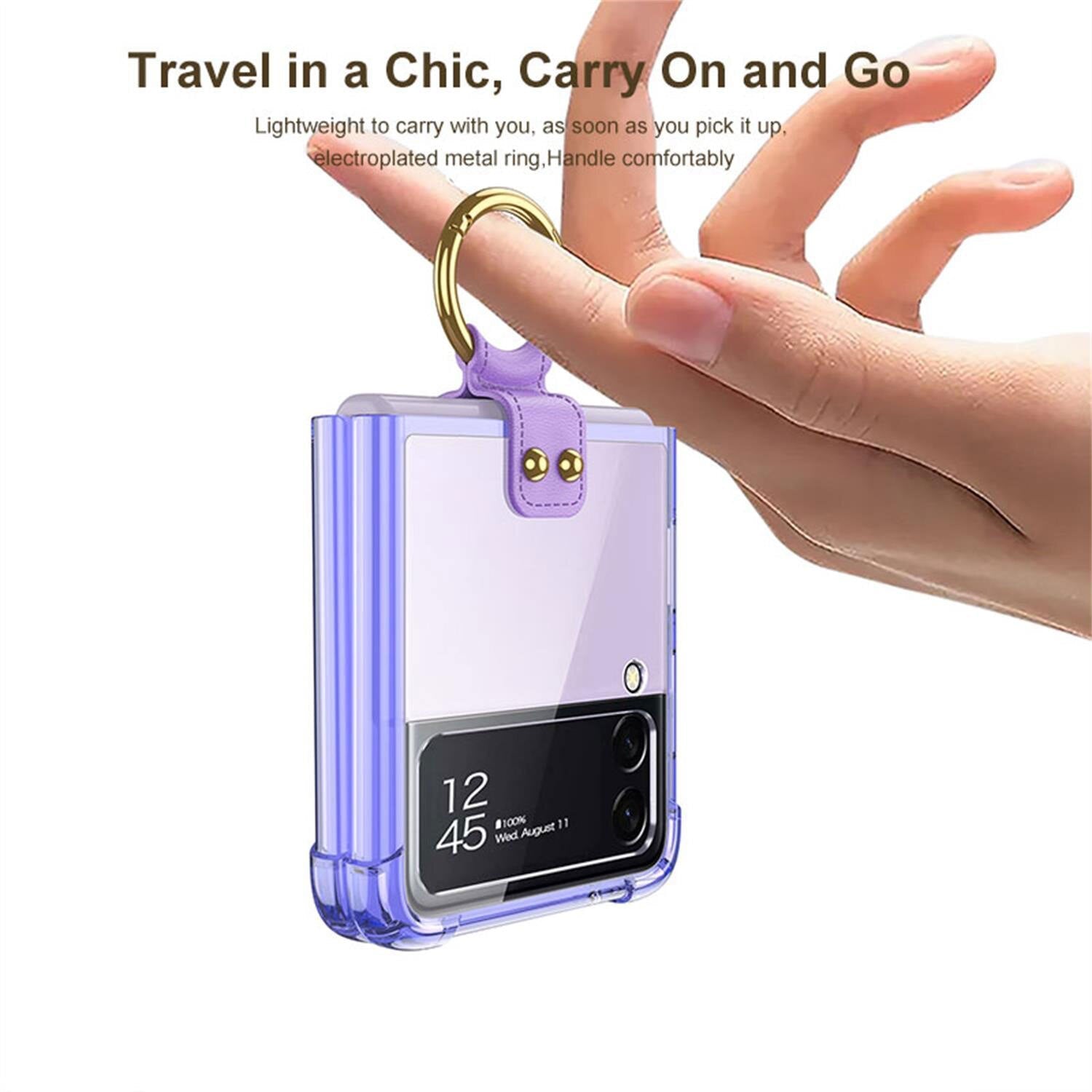 Transparent Case with Ring For Samsung Galaxy Z Flip 4 - casetiphone