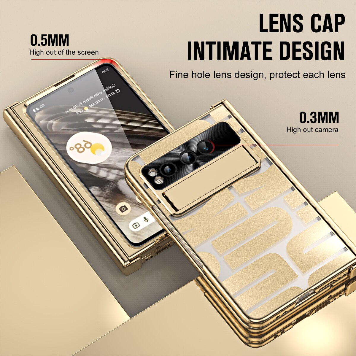 Plating Clear Cover With Front Glass For Google Pixel Fold