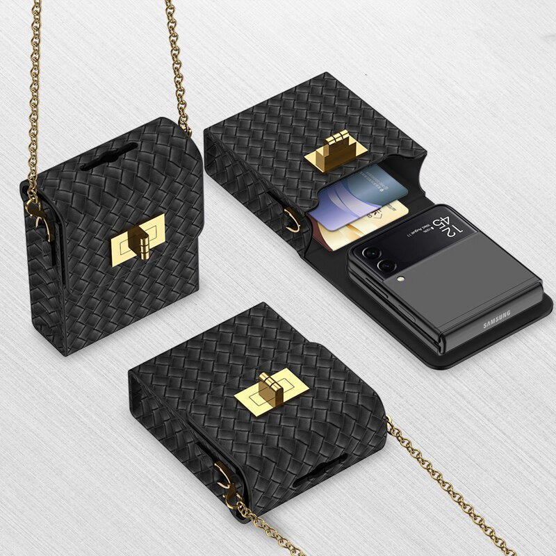 Luxury Leather Mini Bag for Samsung Galaxy Z Flip 4 - casetiphone