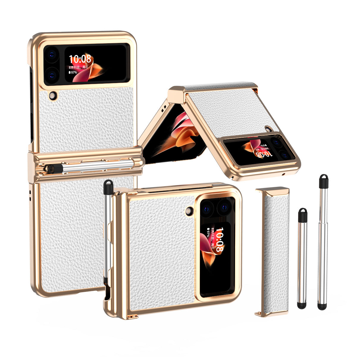 Luxury Leather Case (Pen Slot) - Z Flip 3 & 4 - casetiphone